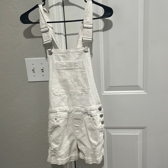 White Jean Overalls. Refuge, Size 8 - Picture 1 of 3